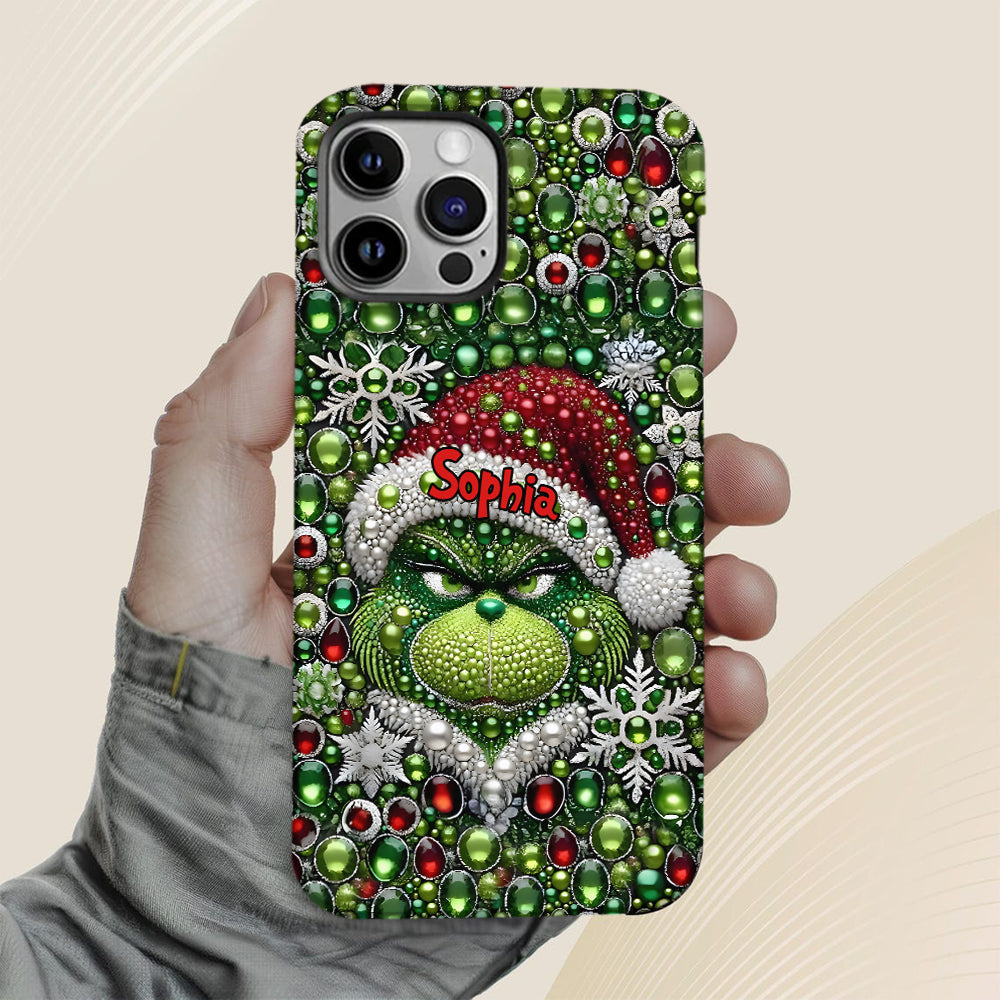 Joyeux Grinchmas - Coque de téléphone personnalisée avec imprimé intégral « Étole de Noël »