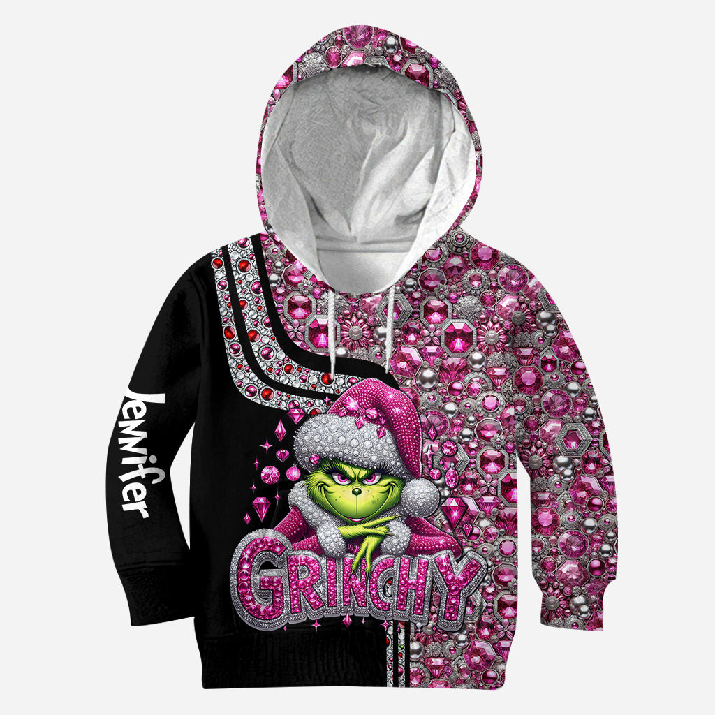 Joyeux Grinchmas ! - Sweat à capuche et legging personnalisés avec étole de Noël