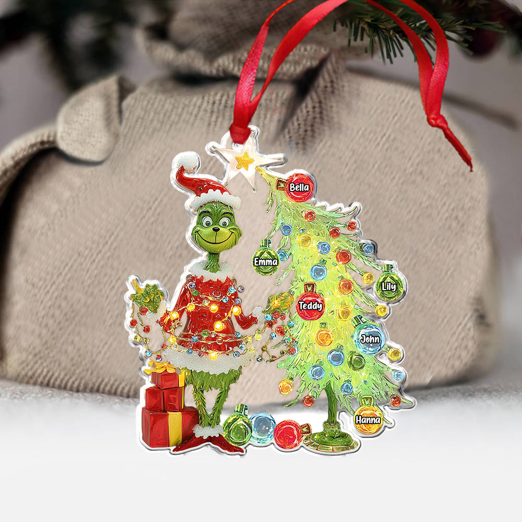Merry Grinchmas Gifts For Family, Friends, Coworkers - Personalized Stole Christmas Ornament