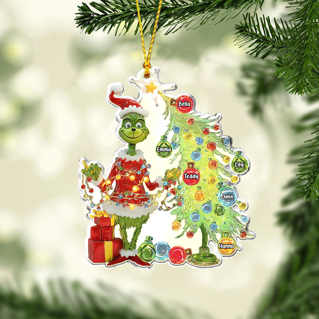 Merry Grinchmas Gifts For Family, Friends, Coworkers - Personalized Stole Christmas Ornament