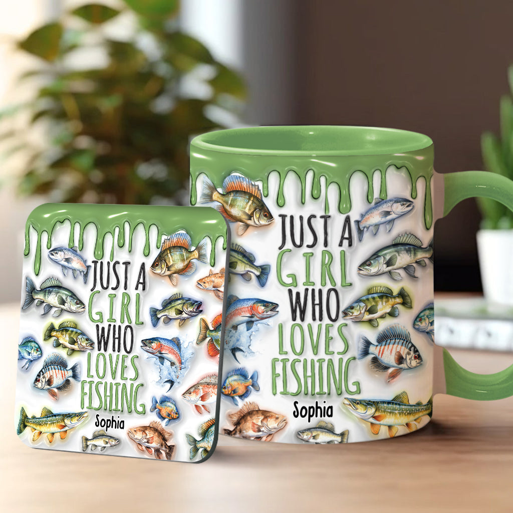 Mug personnalisé « Juste une fille qui adore la pêche »