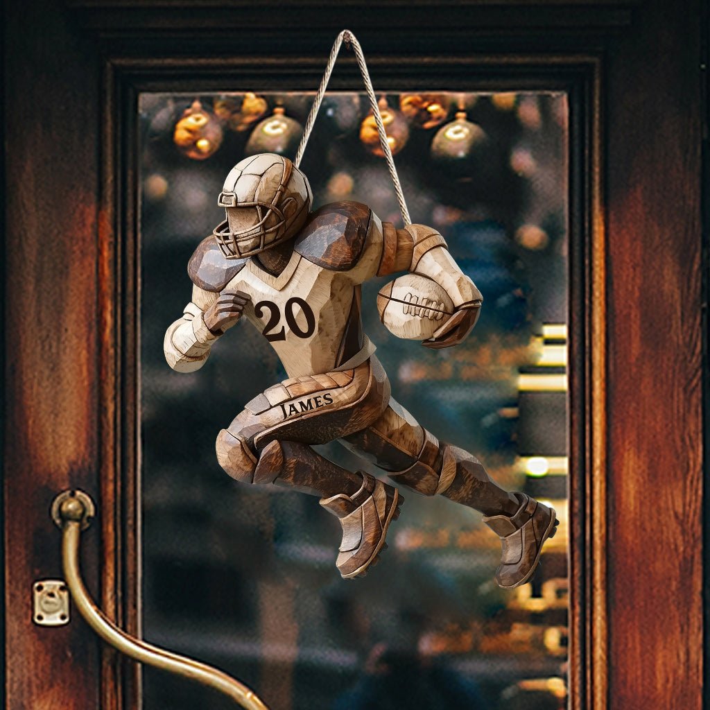 Strong One - Panneau en bois personnalisé en forme de ballon de football