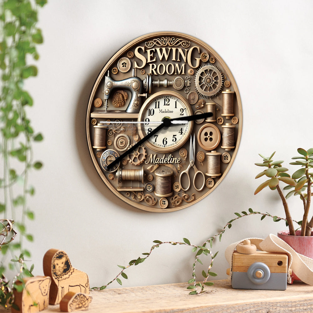 Horloge de couture - Horloge murale de couture personnalisée