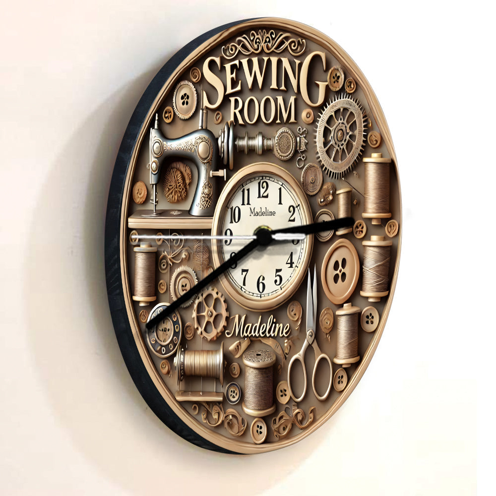 Horloge de couture - Horloge murale de couture personnalisée