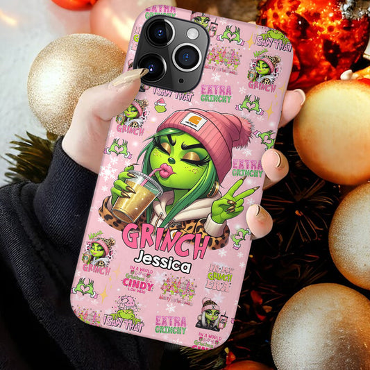 Coque de téléphone Pinky - Imprimé intégral « Étole de Noël » personnalisé