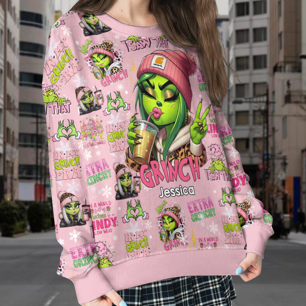 Pinky - Sweat-shirt de Noël personnalisé à ourlet fendu