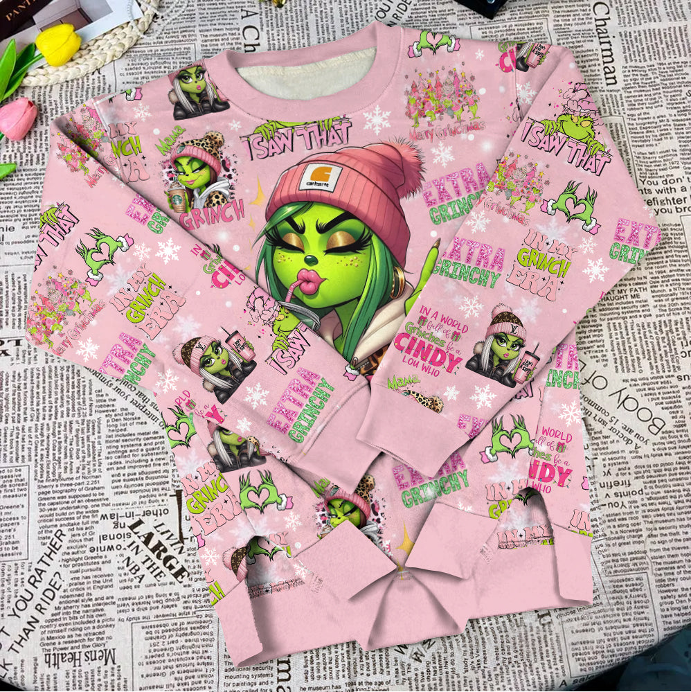 Pinky - Sweat-shirt de Noël personnalisé à ourlet fendu