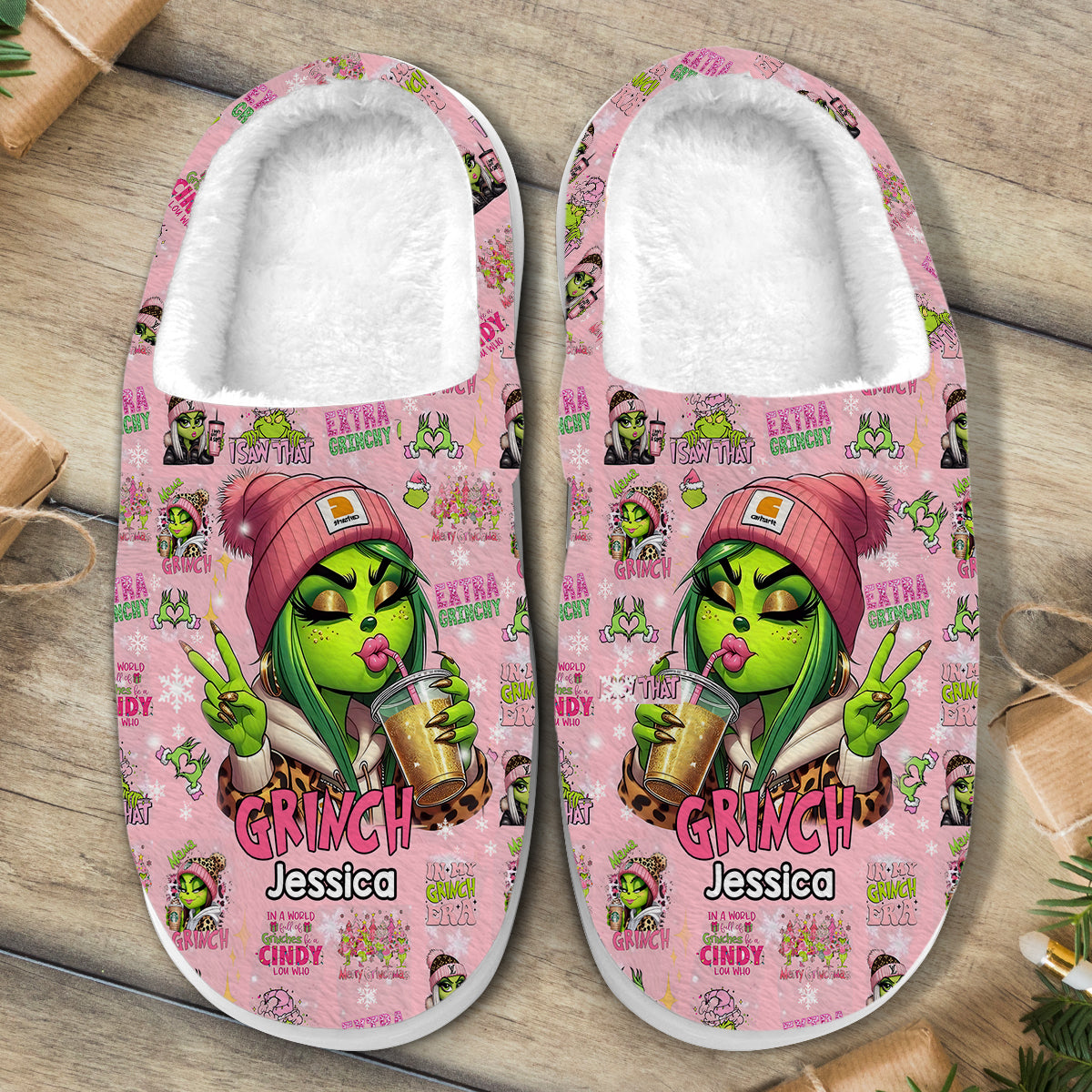 Pinky - Étole de Noël personnalisée Pantoufles