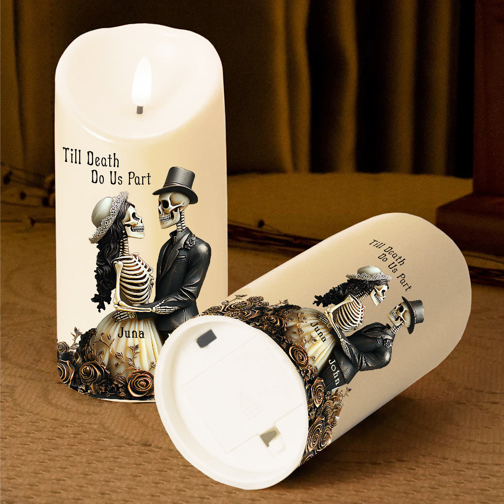 Jusqu'à ce que la mort nous sépare - Bougie sans flamme personnalisée pour couple