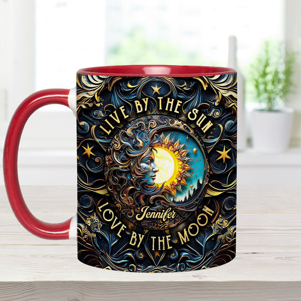 Vivre au rythme du soleil, aimer au rythme de la lune - Mug personnalisé style hippie