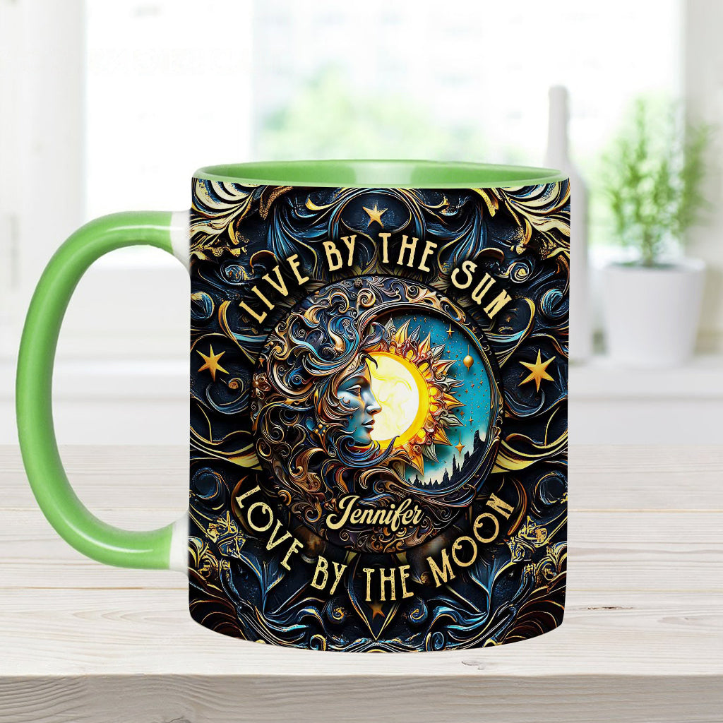 Vivre au rythme du soleil, aimer au rythme de la lune - Mug personnalisé style hippie