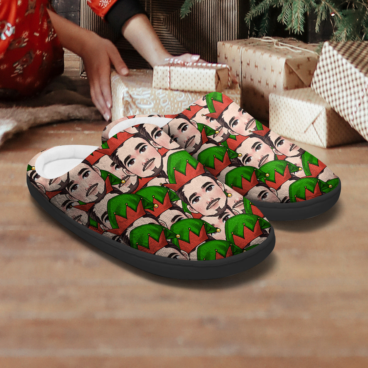 Pantoufles assorties pour toute la famille avec des motifs chibi amusants - Pantoufles personnalisées pour toute la famille