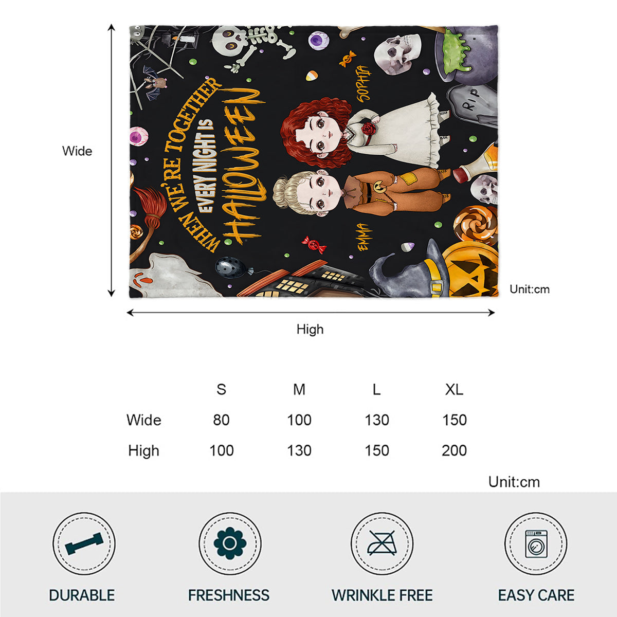When We're Together Every Night Is Halloween - Personalized Bestie Blanket