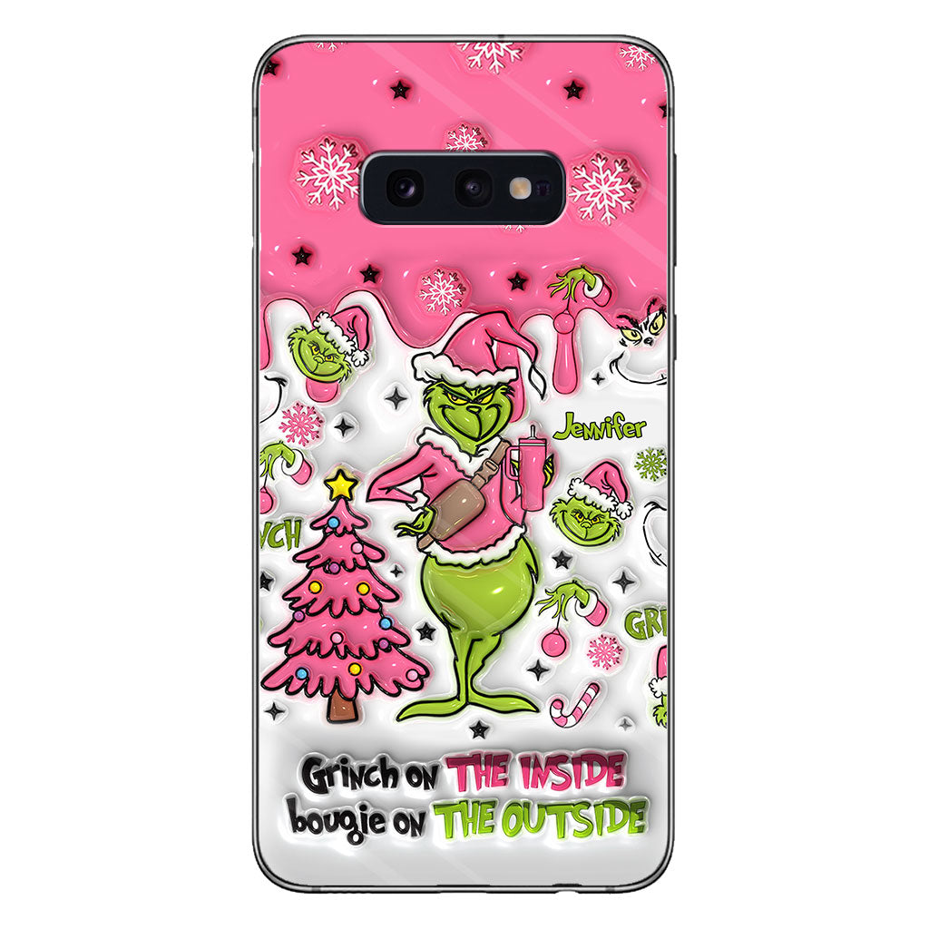 Le Grinch à l'intérieur - Coque de téléphone personnalisée avec étole de Noël
