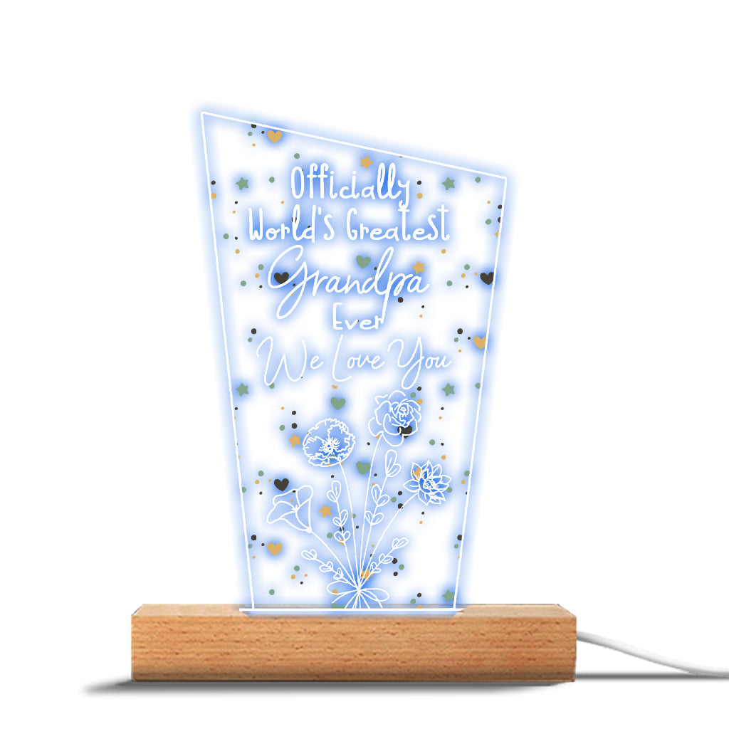 Officiellement la meilleure maman du monde ! – Cadeau pour maman, grand-père, mari, femme, grand-mère, papa – Plaque lumineuse personnalisée