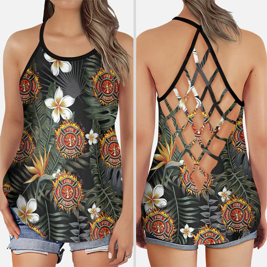 Débardeur à croix de pompier « Back The Red »