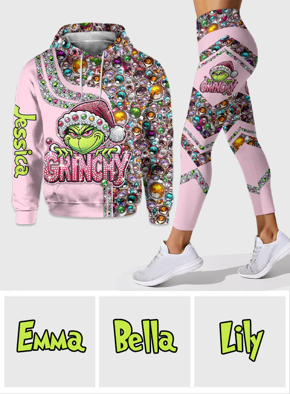 Sweat à capuche et legging de Noël personnalisés avec n'importe quel nom - Étole de Noël personnalisée