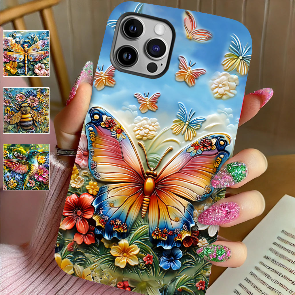 Beautiful Butterfly Bee Dragonfly Hummingbird - Personalized Butterfly Full Print Phone Case