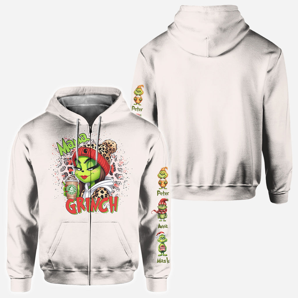 Maman Papa Vert Malice - Chemise personnalisée « Fou de Noël »