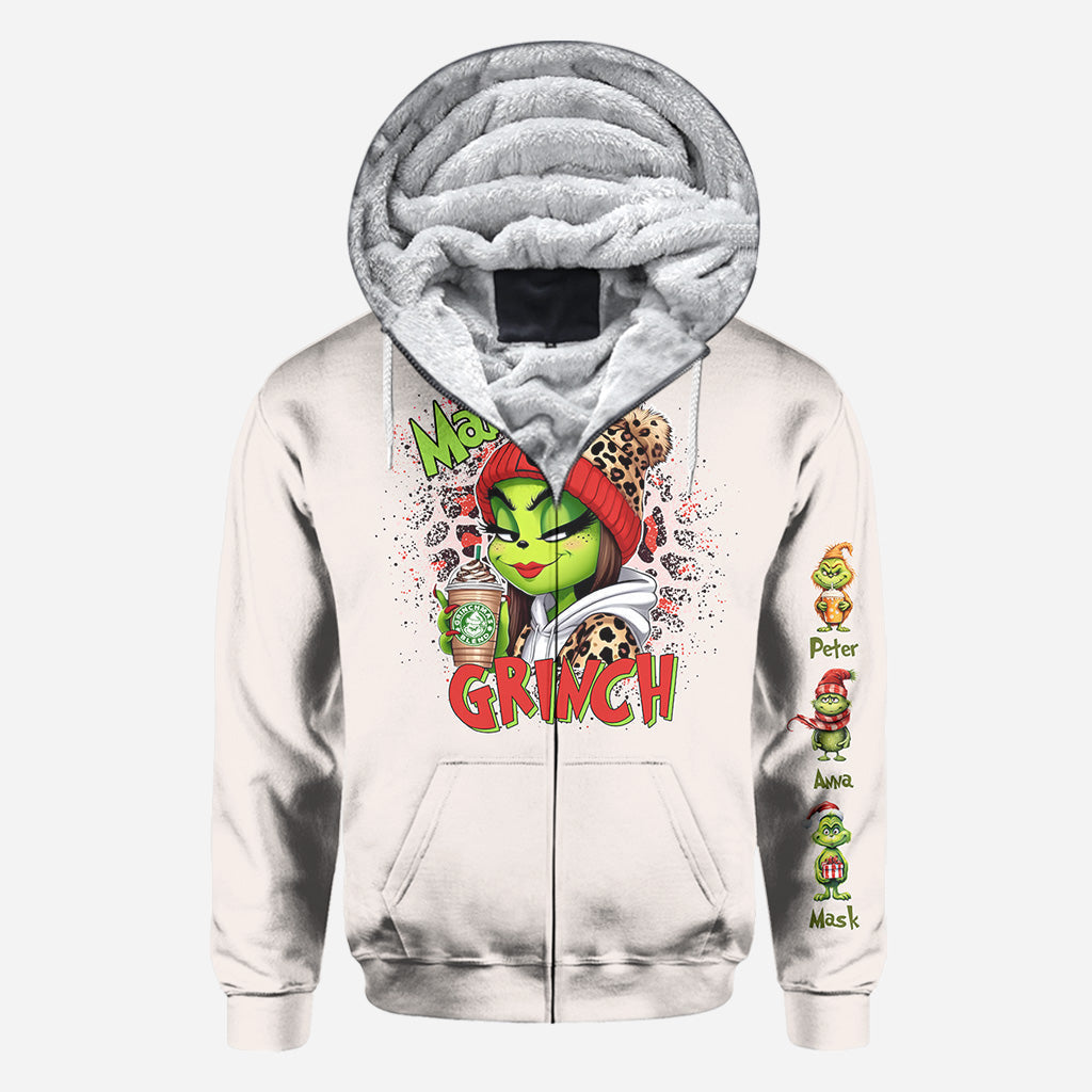 Maman Papa Vert Malice - Chemise personnalisée « Fou de Noël »