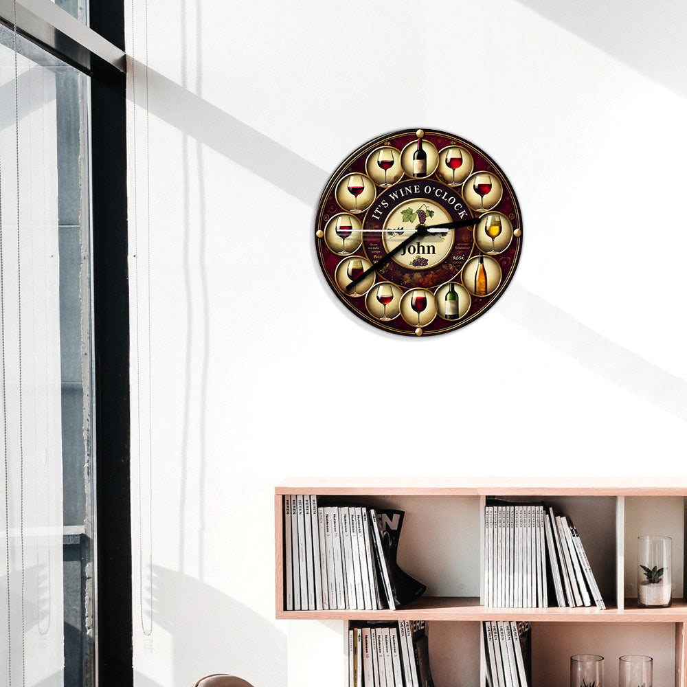 C'est l'heure du vin ! - Horloge murale personnalisée pour le vin