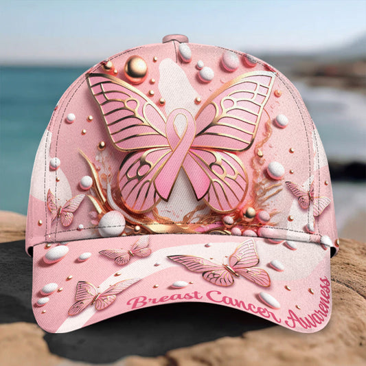 Sensibilisation au cancer du sein - Casquette papillon classique