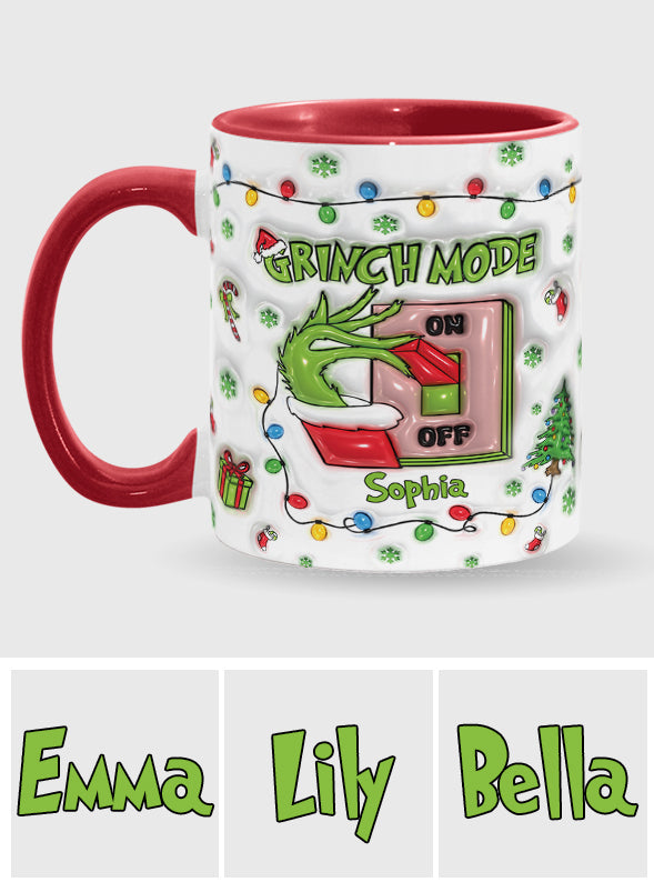 Christmas Mode On - Personalized Stole Christmas Accent Mug