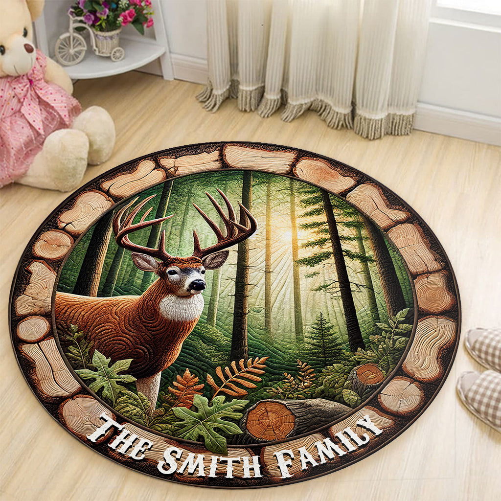 Passionné de chasse - Tapis rond de chasse personnalisé