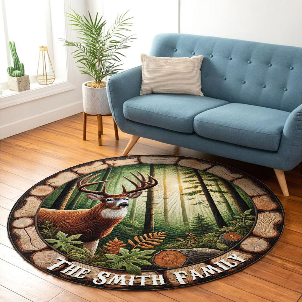 Passionné de chasse - Tapis rond de chasse personnalisé