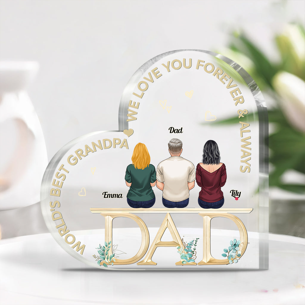 Papa, on t'aime - Plaque acrylique personnalisée pour papa