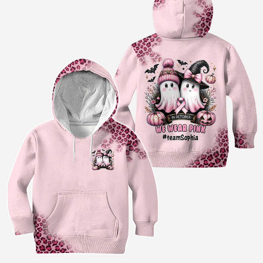 En octobre, on porte du rose - Sweat à capuche et legging personnalisés pour la sensibilisation au cancer du sein