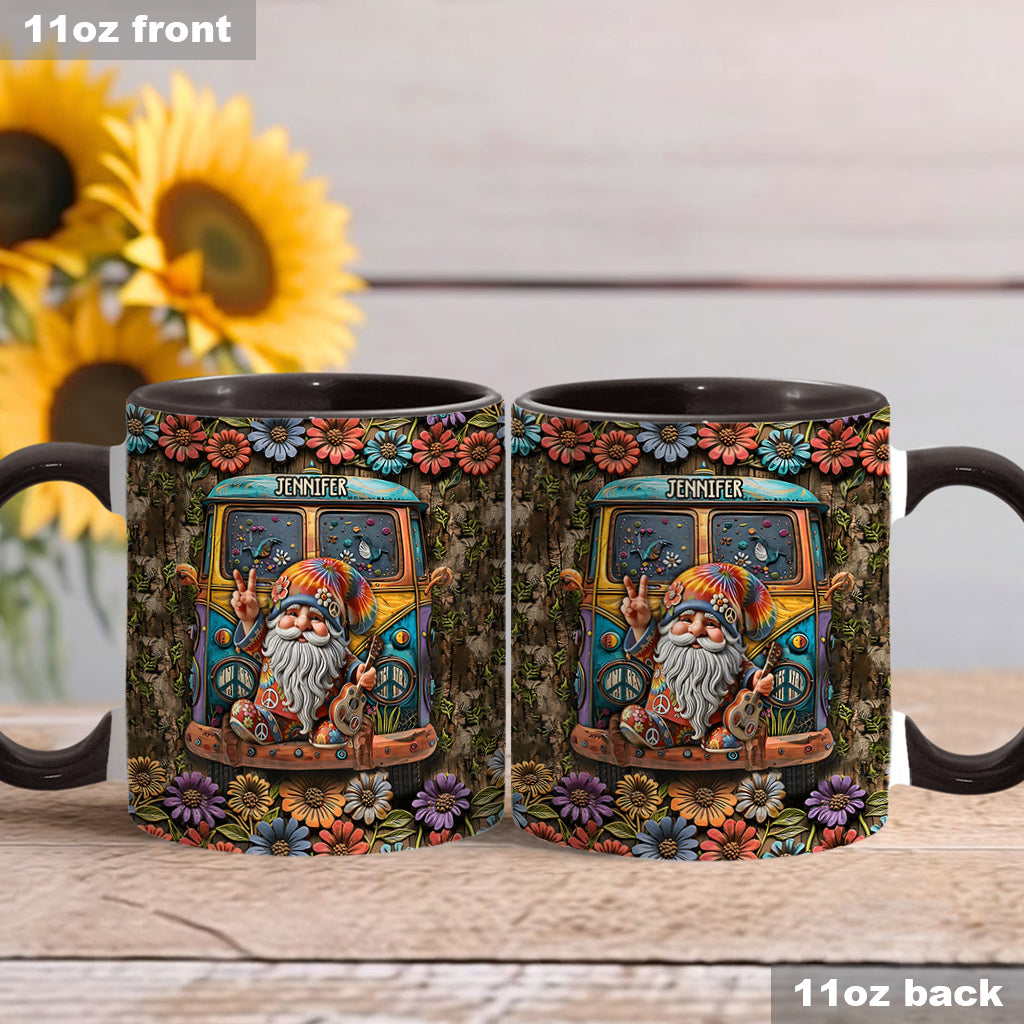 Mug personnalisé à l'effigie d'un gnome hippie pour les amoureux des hippies