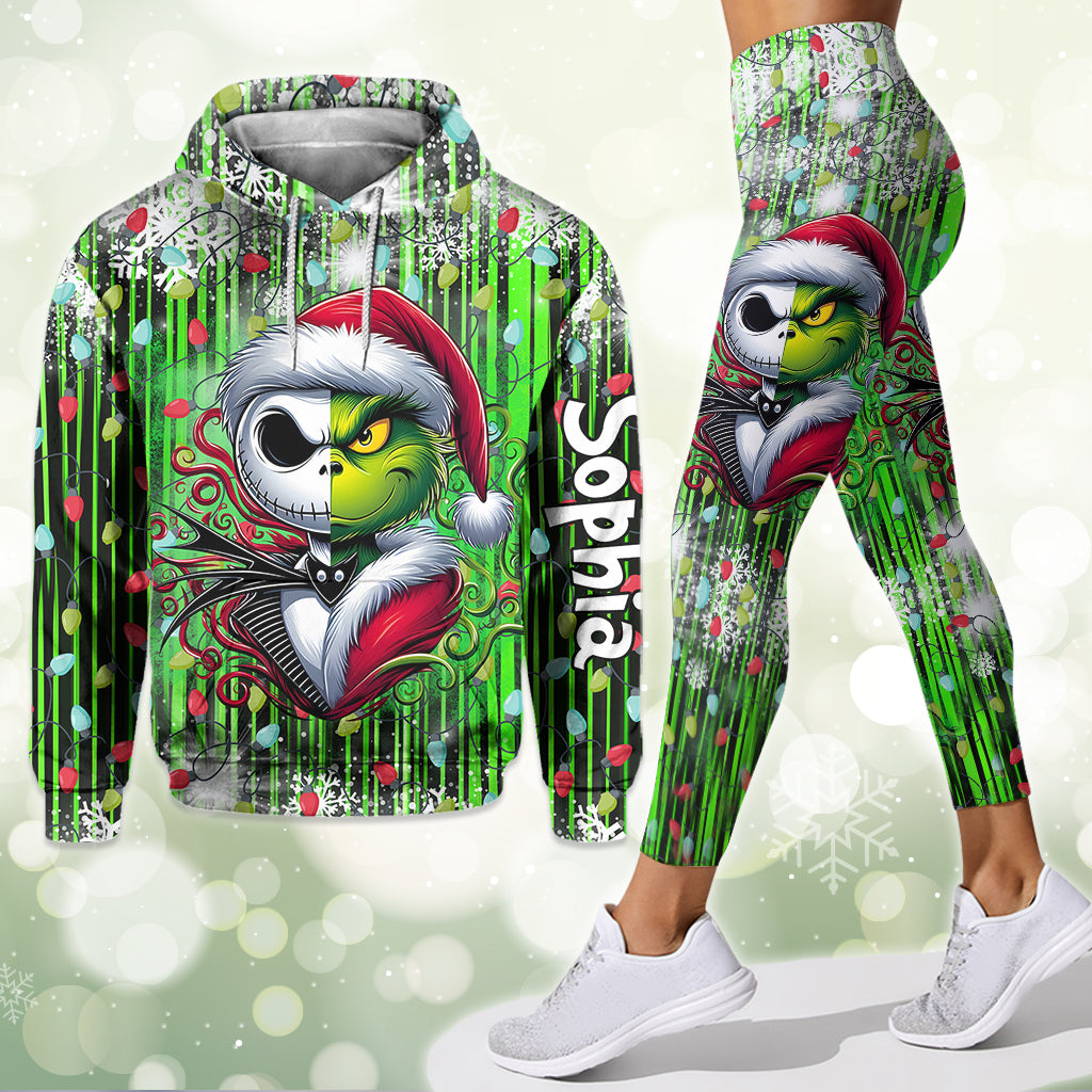 Joyeux Noël ! - Sweat à capuche et legging personnalisés avec étole de Noël