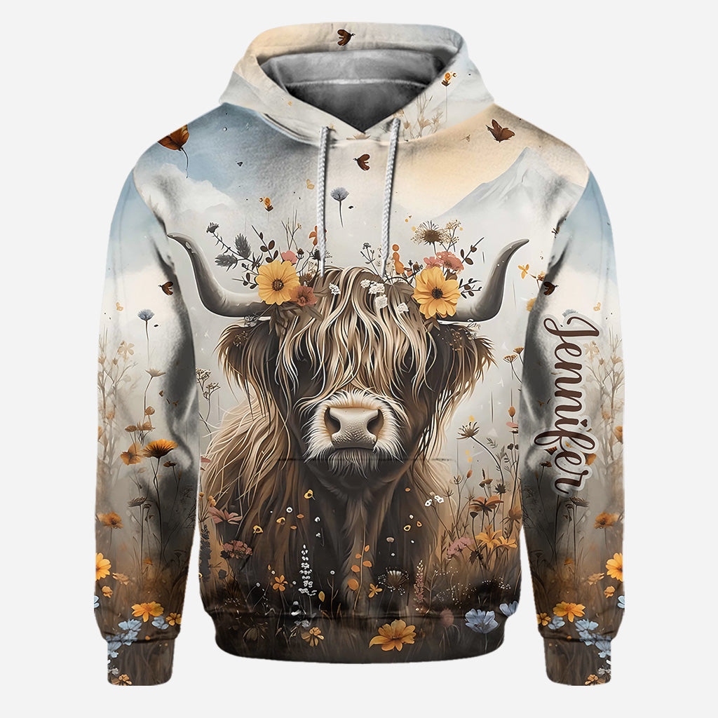 Vache mignonne - Sweat à capuche et legging personnalisés vache des Highlands