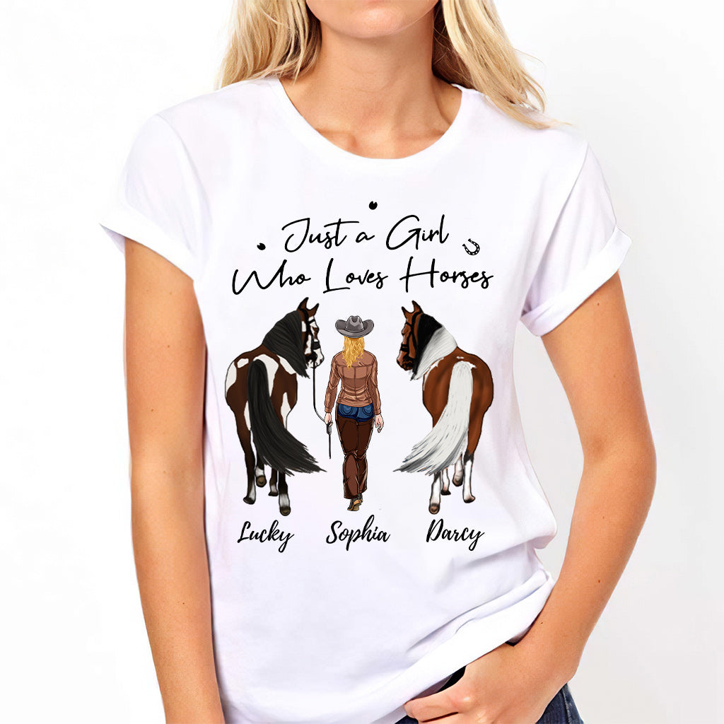 Juste une fille qui aime les chevaux - T-shirt et sweat à capuche personnalisés avec motif cheval