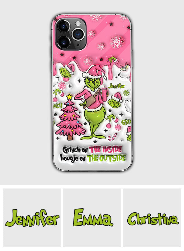 Le Grinch à l'intérieur - Coque de téléphone personnalisée avec étole de Noël