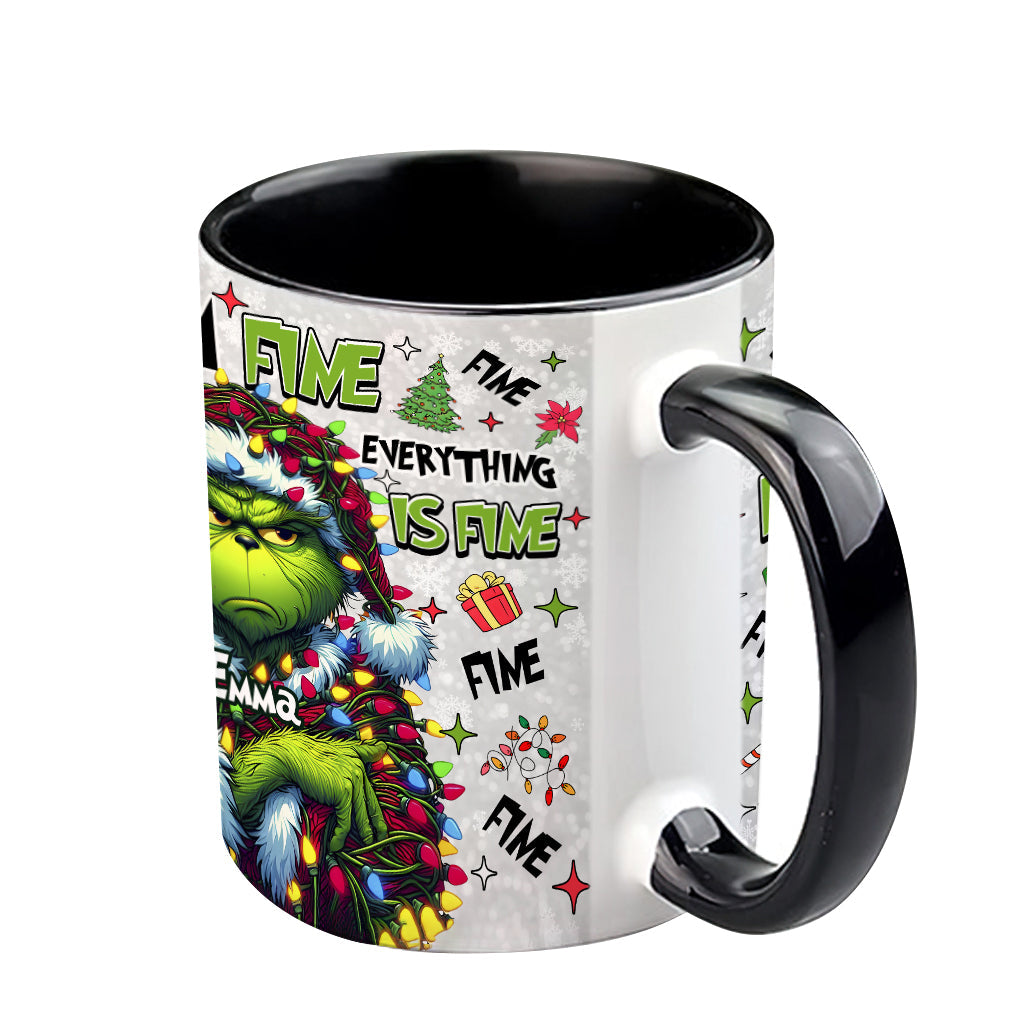 Tout va bien - Mug décoratif de Noël personnalisé avec étole