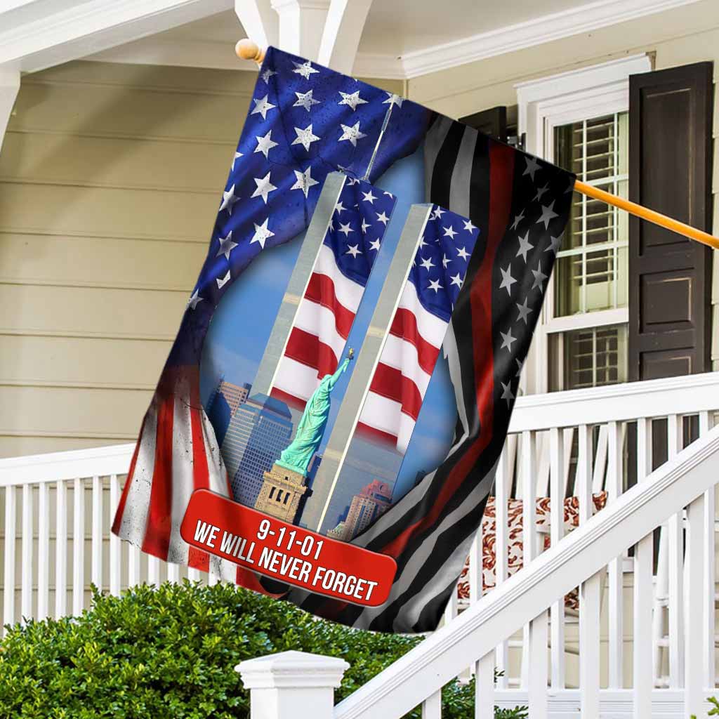 We Will Never Forget  - Firefighter House Flag