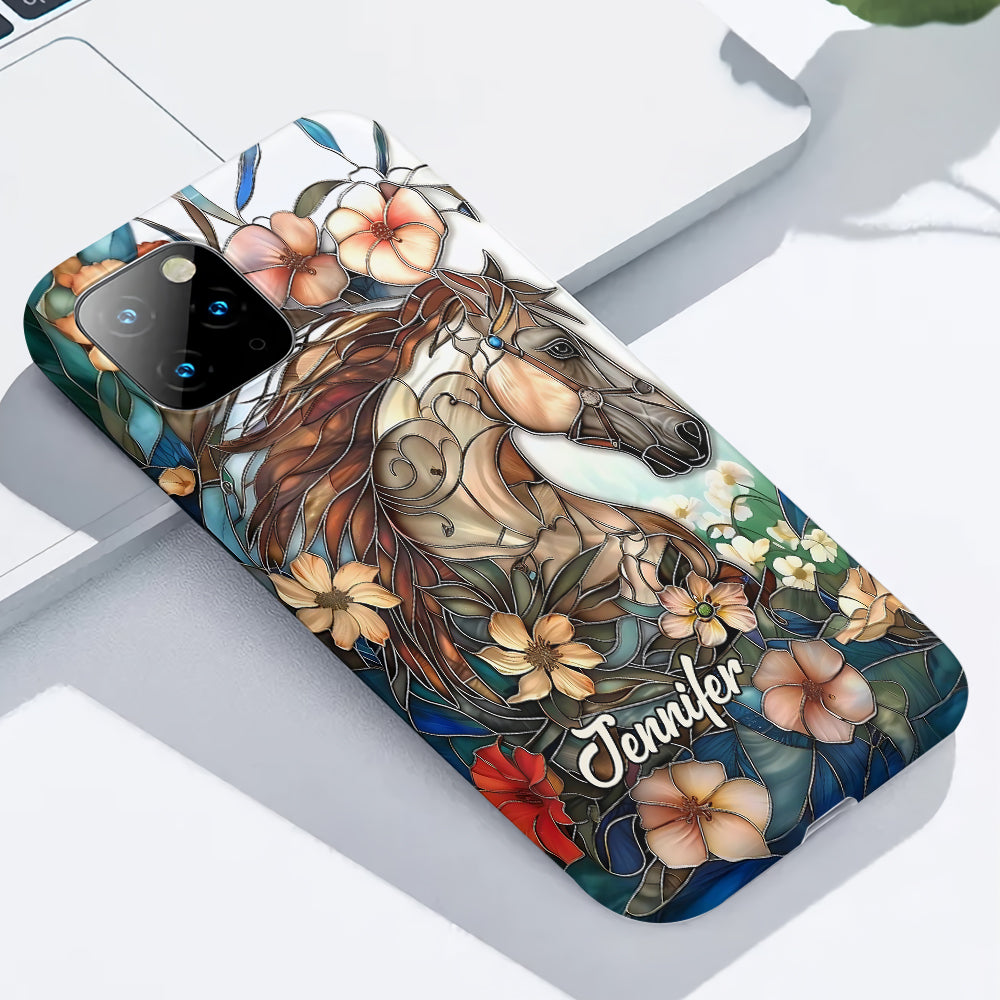 Coque de téléphone personnalisée « Amour des chevaux » avec motif intégral de cheval