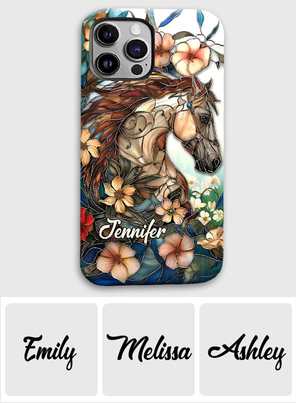 Coque de téléphone personnalisée « Amour des chevaux » avec motif intégral de cheval