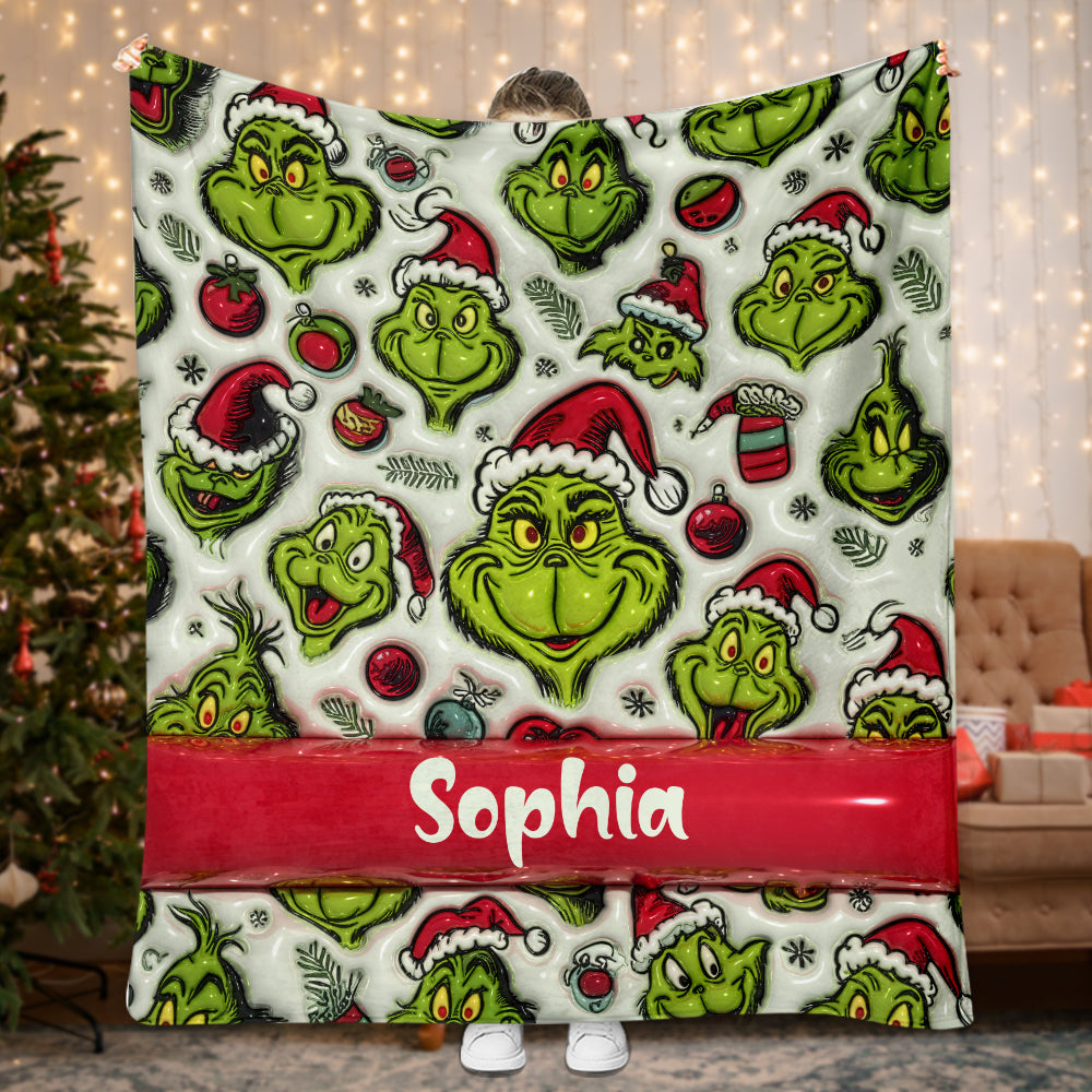 Couverture de Noël personnalisée Green Character - Étole