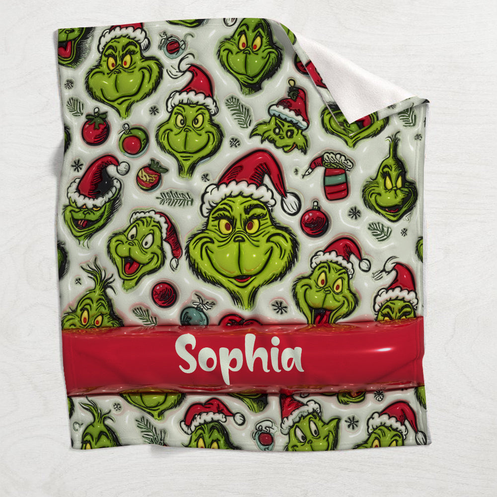 Couverture de Noël personnalisée Green Character - Étole