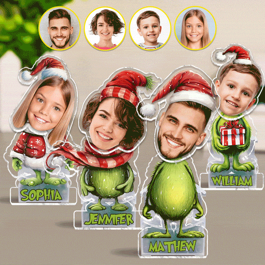 Green Mischief Stolen Christmas - Étole de Noël personnalisée avec tête qui secoue