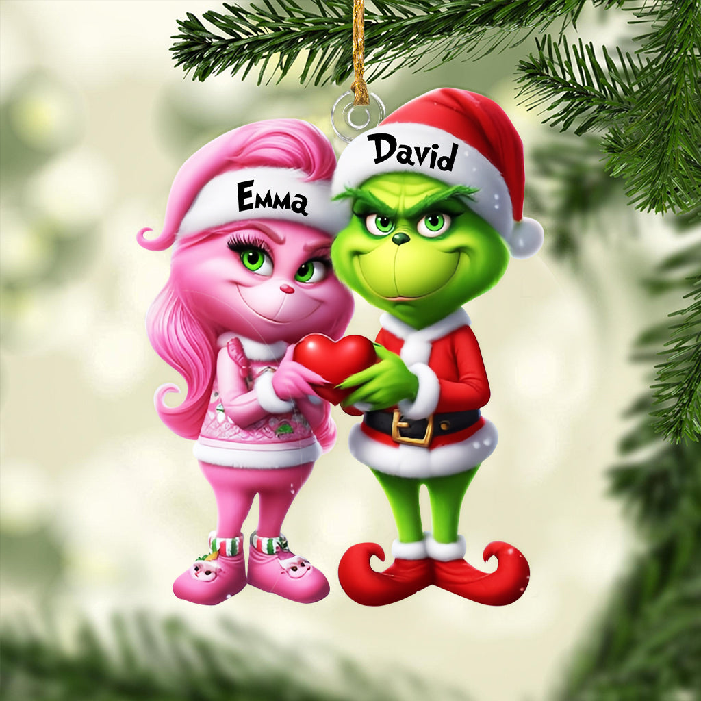 Joyeux Grinchmas - Étole de Noël personnalisée, ornement de Noël en forme de décoration sur mesure