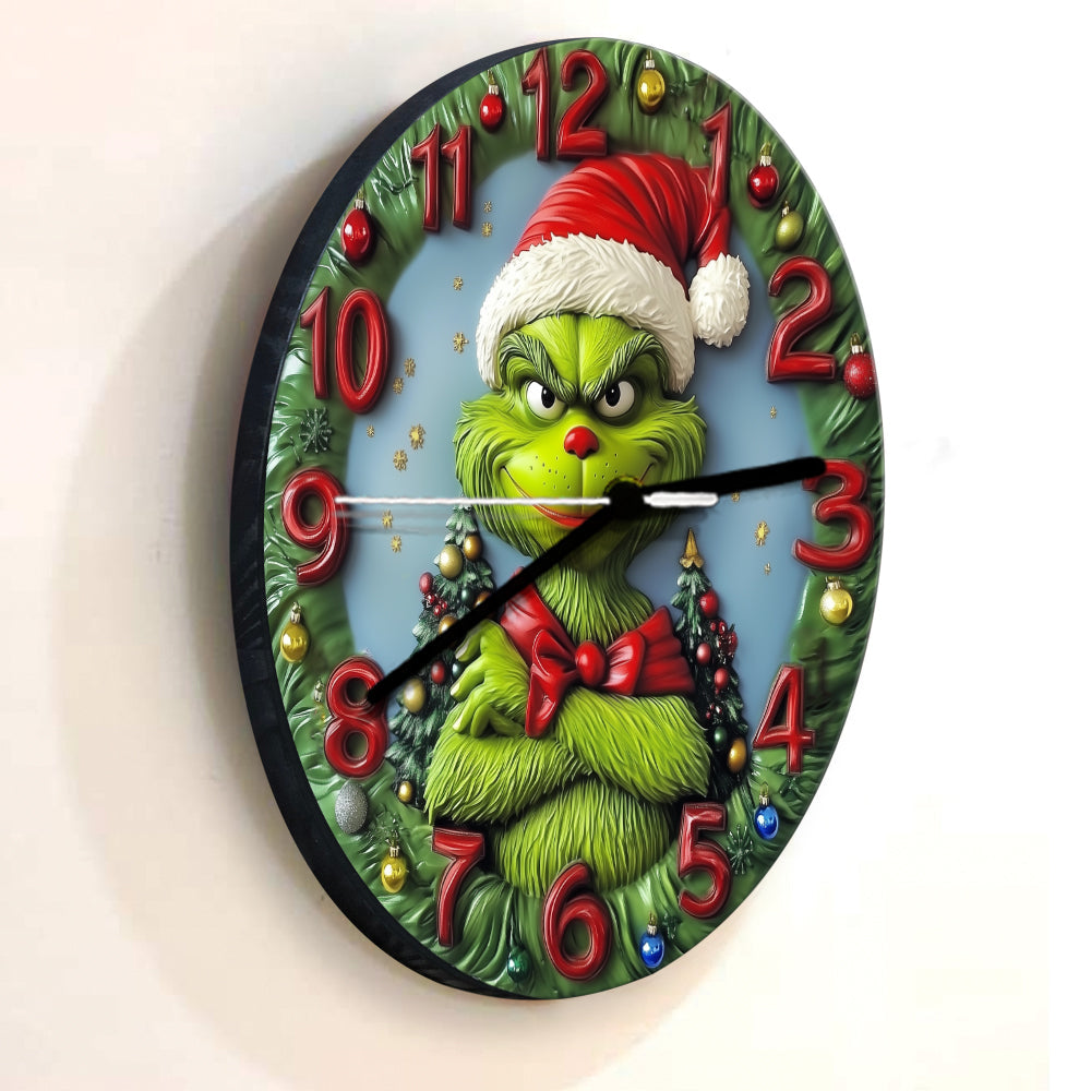 Joyeux Grinchmas - Horloge murale « Noël volé »
