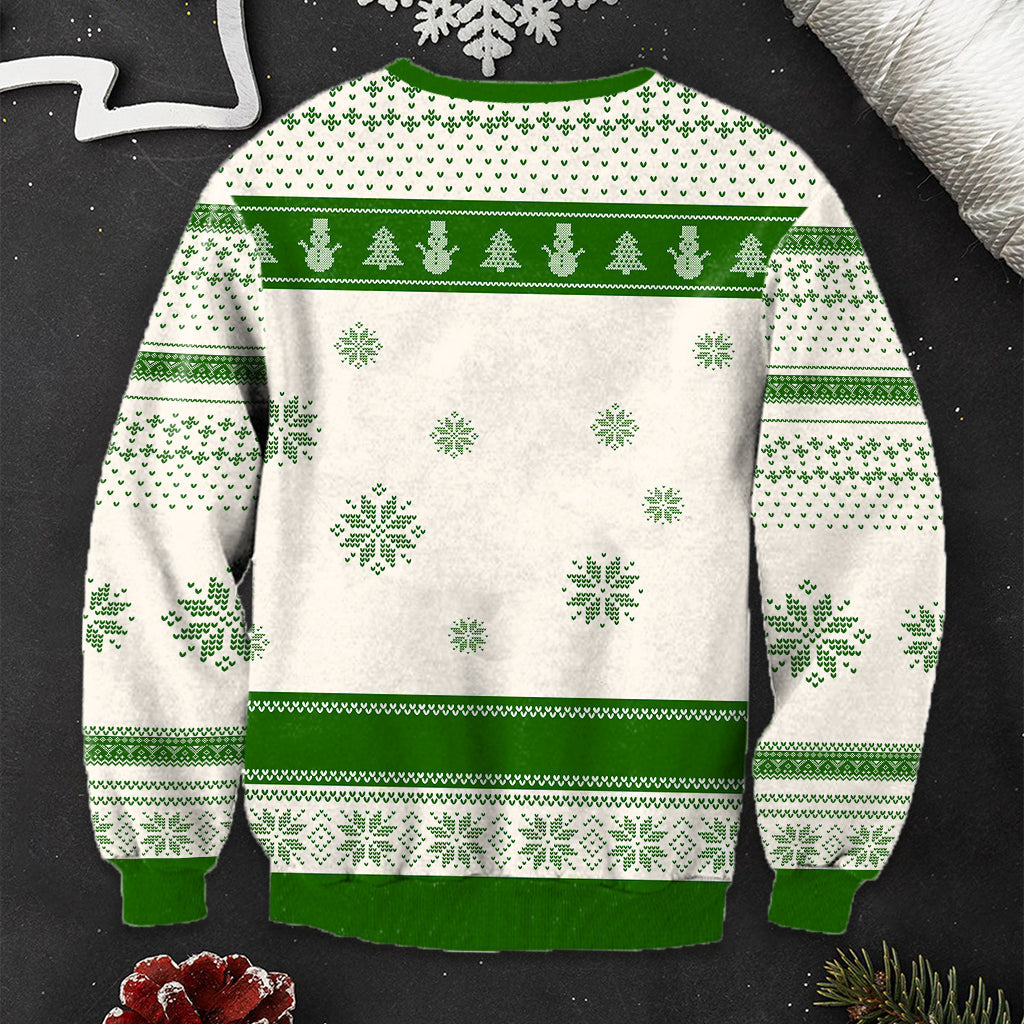 Équipe Grinch - Pull de Noël moche personnalisé avec étole