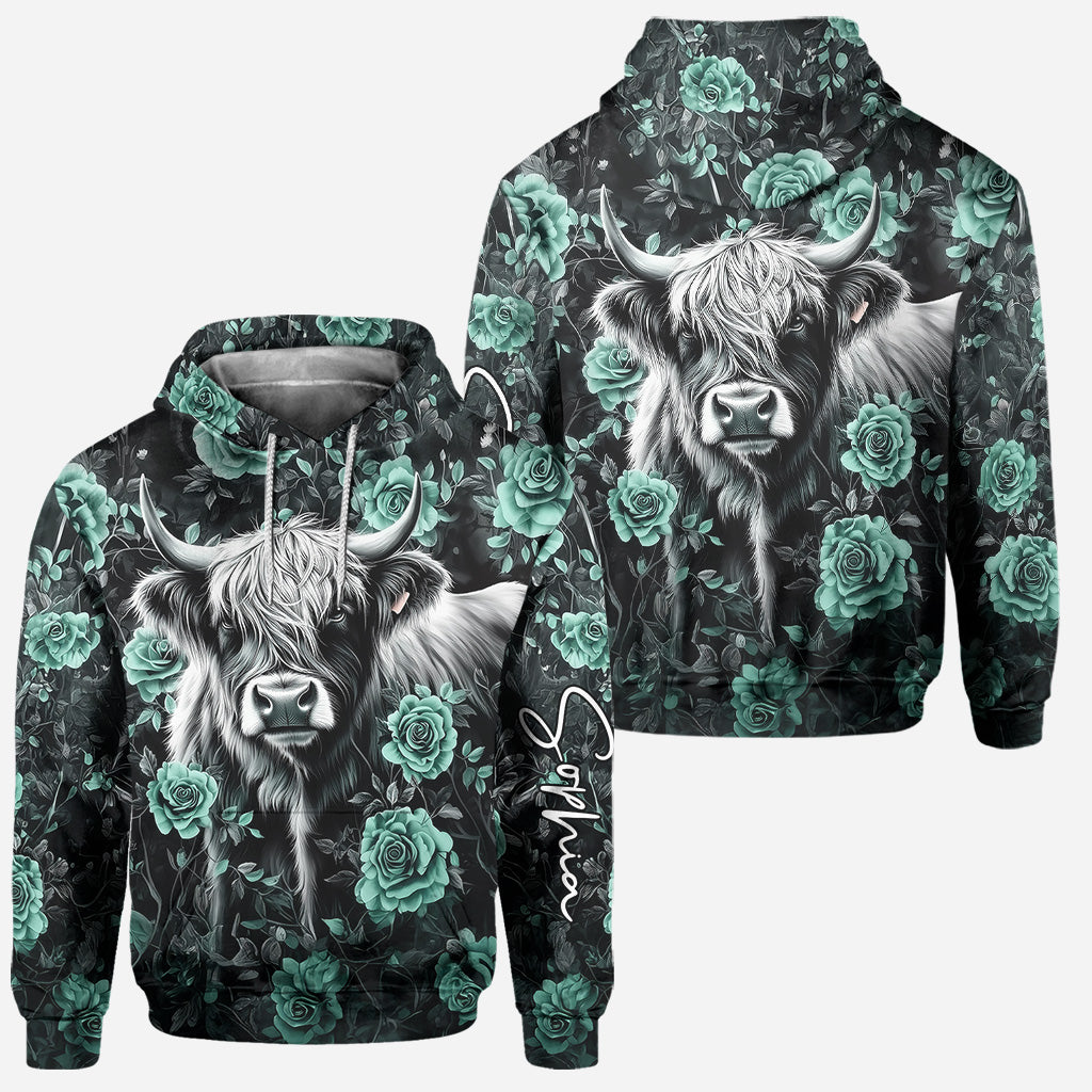 Purple Cow - Sweat à capuche et legging personnalisés Highland Cow