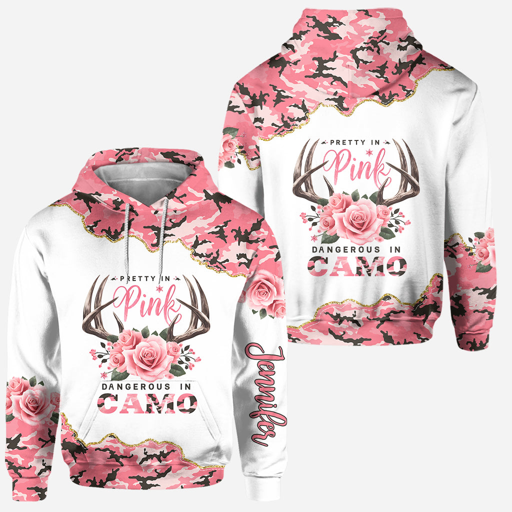 Pretty In Pink - Sweat à capuche et legging de chasse personnalisés