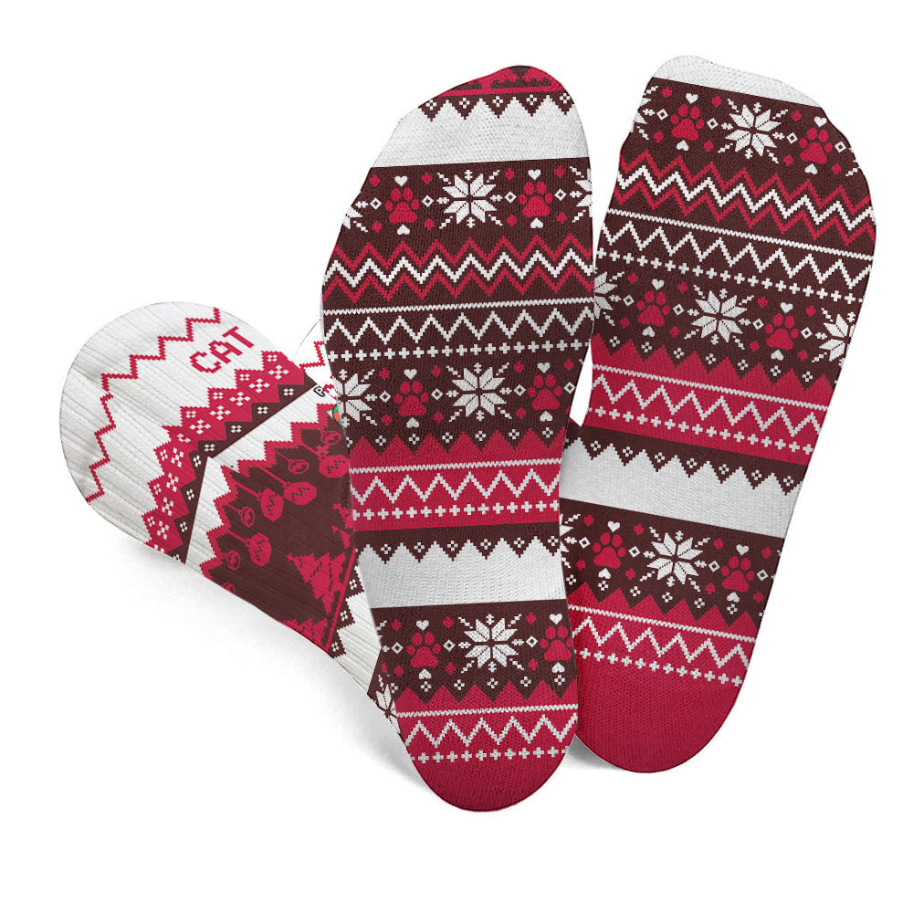 Maman chat/Maman chien/Maman à fourrure/Papa ​​chat/Papa ​​chien - Chaussettes personnalisées à motifs moches pour chiens