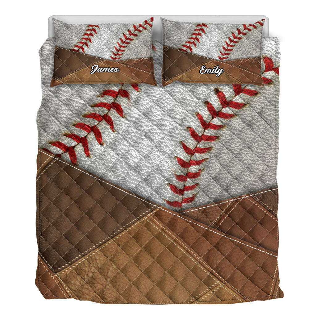 Vivre mon rêve - Ensemble de courtepointe de baseball personnalisé
